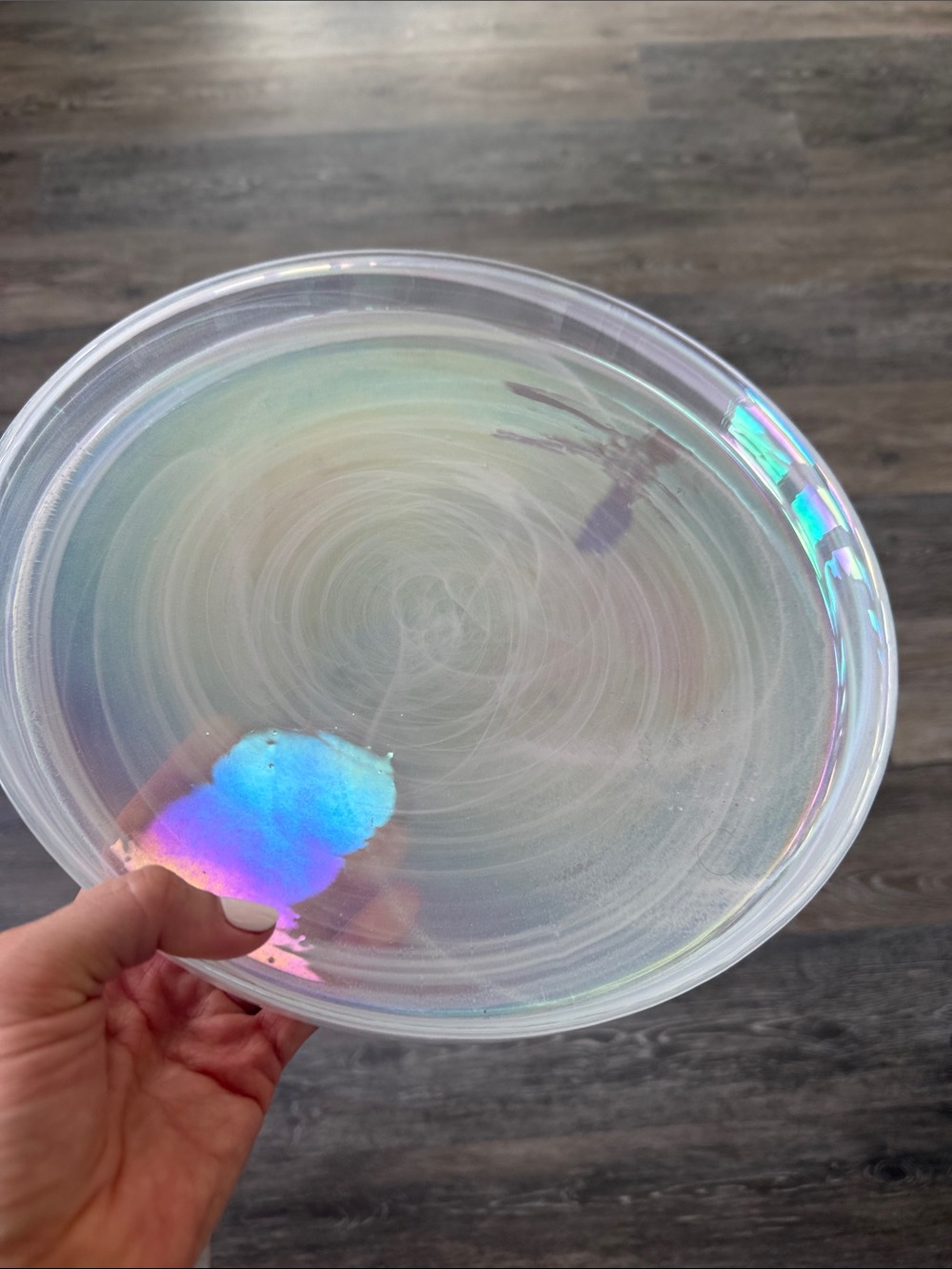 Iridescent Clear Party Platter - Holographic Accent